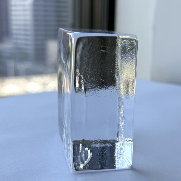 Skruf Crystal Swedish Art Glass Paperweight Bird Mountain Signed Edenflak Skruf - Picture 3 of 8